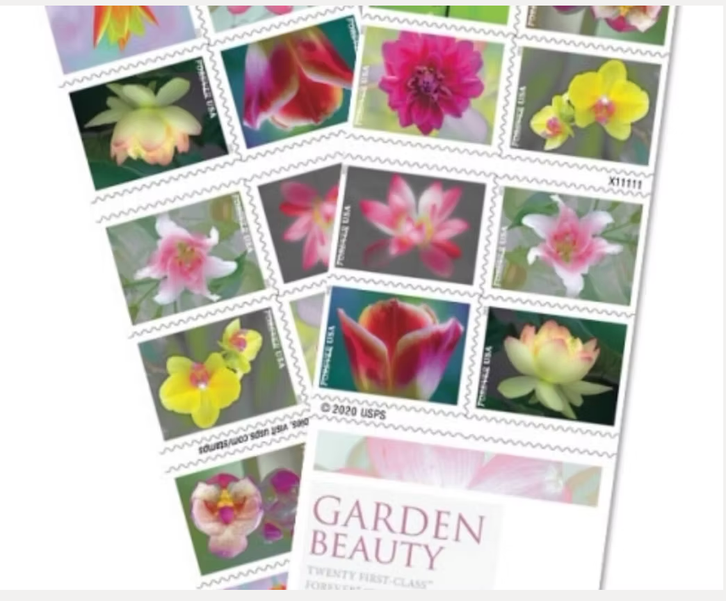 Garden Beauty Forever Stamps – 200 Stamps Total (10 Booklets) – Bulk Discount Postage